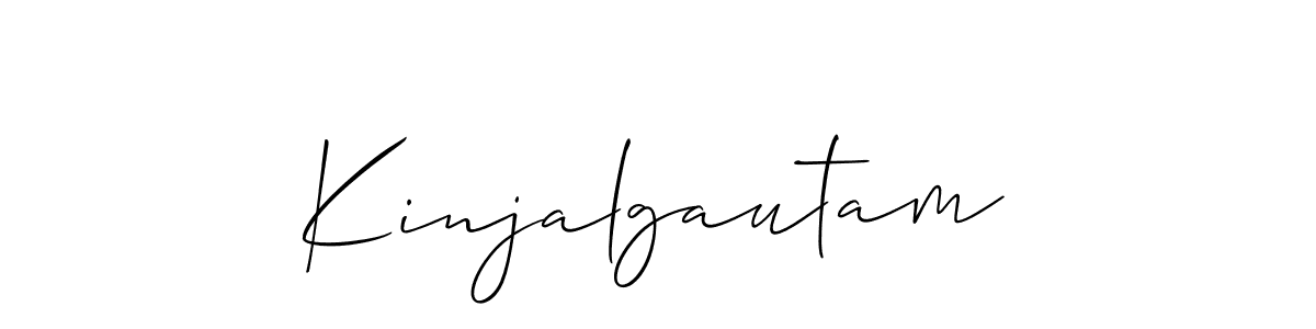 Allison_Script is a professional signature style that is perfect for those who want to add a touch of class to their signature. It is also a great choice for those who want to make their signature more unique. Get Kinjalgautam name to fancy signature for free. Kinjalgautam signature style 2 images and pictures png