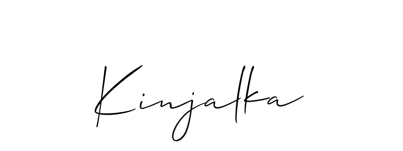 Use a signature maker to create a handwritten signature online. With this signature software, you can design (Allison_Script) your own signature for name Kinjalka. Kinjalka signature style 2 images and pictures png