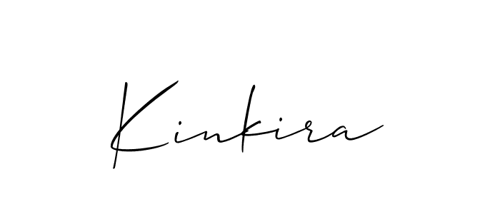 Design your own signature with our free online signature maker. With this signature software, you can create a handwritten (Allison_Script) signature for name Kinkira. Kinkira signature style 2 images and pictures png