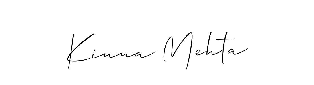 How to make Kinna Mehta signature? Allison_Script is a professional autograph style. Create handwritten signature for Kinna Mehta name. Kinna Mehta signature style 2 images and pictures png