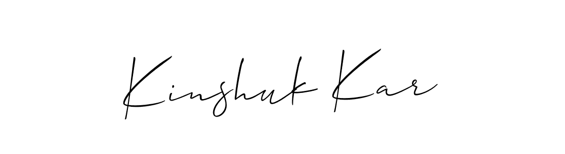 Use a signature maker to create a handwritten signature online. With this signature software, you can design (Allison_Script) your own signature for name Kinshuk Kar. Kinshuk Kar signature style 2 images and pictures png