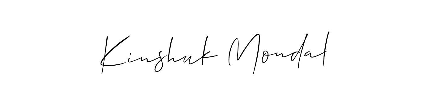 You should practise on your own different ways (Allison_Script) to write your name (Kinshuk Mondal) in signature. don't let someone else do it for you. Kinshuk Mondal signature style 2 images and pictures png