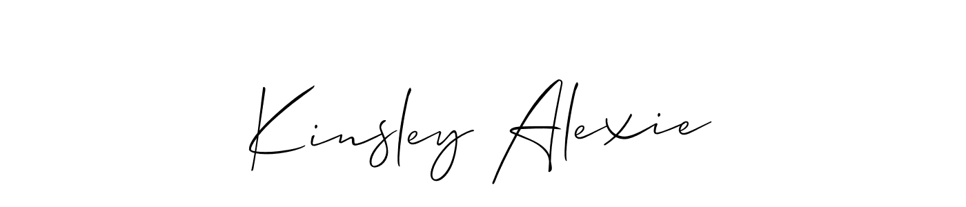 It looks lik you need a new signature style for name Kinsley Alexie. Design unique handwritten (Allison_Script) signature with our free signature maker in just a few clicks. Kinsley Alexie signature style 2 images and pictures png