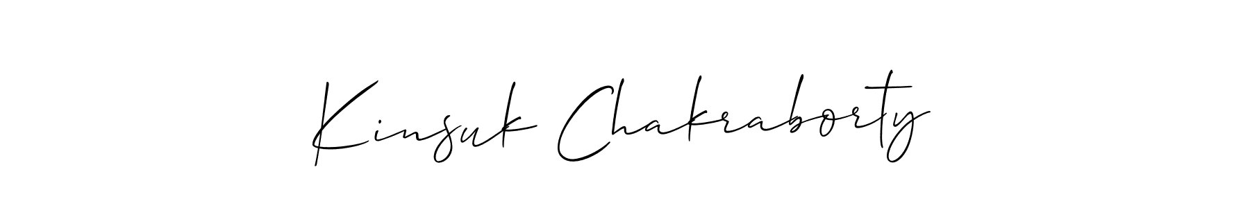 How to make Kinsuk Chakraborty name signature. Use Allison_Script style for creating short signs online. This is the latest handwritten sign. Kinsuk Chakraborty signature style 2 images and pictures png