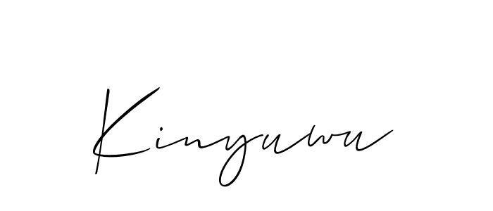 You should practise on your own different ways (Allison_Script) to write your name (Kinyuwu) in signature. don't let someone else do it for you. Kinyuwu signature style 2 images and pictures png