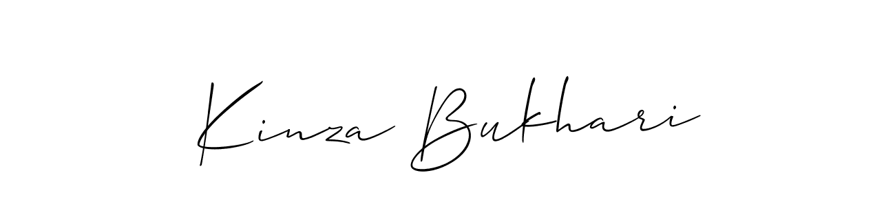 Make a beautiful signature design for name Kinza Bukhari. With this signature (Allison_Script) style, you can create a handwritten signature for free. Kinza Bukhari signature style 2 images and pictures png