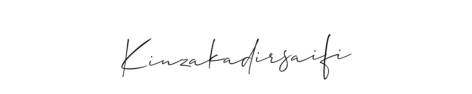 How to make Kinzakadirsaifi signature? Allison_Script is a professional autograph style. Create handwritten signature for Kinzakadirsaifi name. Kinzakadirsaifi signature style 2 images and pictures png