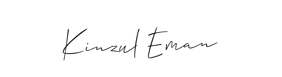 Also we have Kinzul Eman name is the best signature style. Create professional handwritten signature collection using Allison_Script autograph style. Kinzul Eman signature style 2 images and pictures png