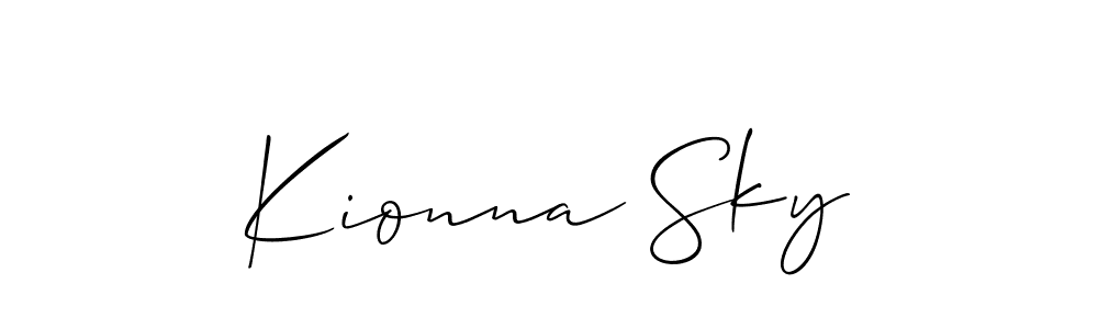 Make a short Kionna Sky signature style. Manage your documents anywhere anytime using Allison_Script. Create and add eSignatures, submit forms, share and send files easily. Kionna Sky signature style 2 images and pictures png