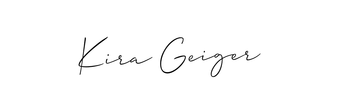 It looks lik you need a new signature style for name Kira Geiger. Design unique handwritten (Allison_Script) signature with our free signature maker in just a few clicks. Kira Geiger signature style 2 images and pictures png