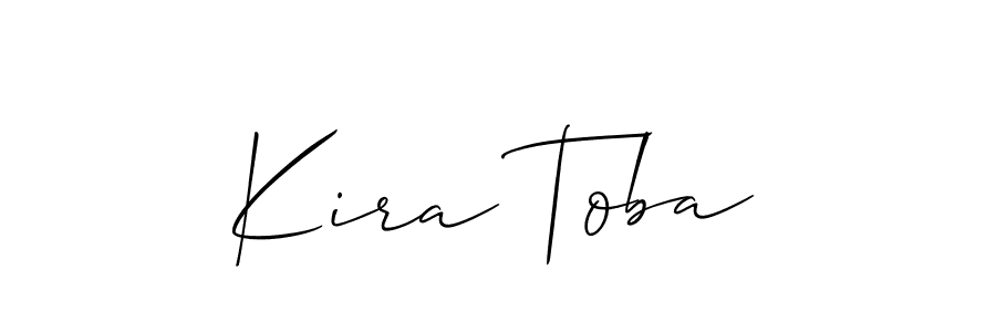Allison_Script is a professional signature style that is perfect for those who want to add a touch of class to their signature. It is also a great choice for those who want to make their signature more unique. Get Kira Toba name to fancy signature for free. Kira Toba signature style 2 images and pictures png