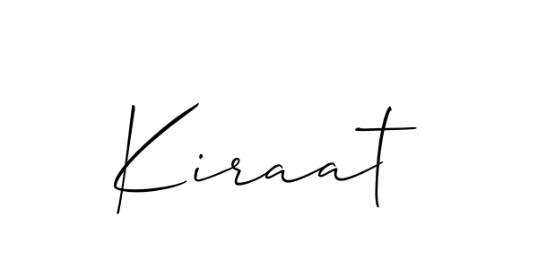 Use a signature maker to create a handwritten signature online. With this signature software, you can design (Allison_Script) your own signature for name Kiraat. Kiraat signature style 2 images and pictures png