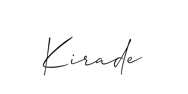 Make a beautiful signature design for name Kirade. With this signature (Allison_Script) style, you can create a handwritten signature for free. Kirade signature style 2 images and pictures png