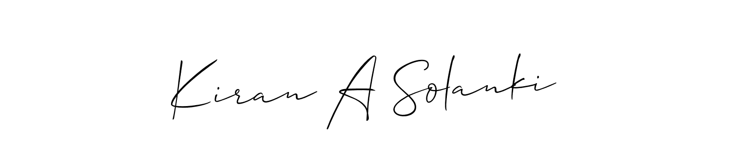 Allison_Script is a professional signature style that is perfect for those who want to add a touch of class to their signature. It is also a great choice for those who want to make their signature more unique. Get Kiran A Solanki name to fancy signature for free. Kiran A Solanki signature style 2 images and pictures png