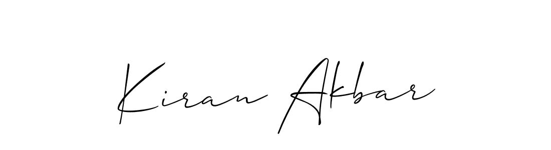 Use a signature maker to create a handwritten signature online. With this signature software, you can design (Allison_Script) your own signature for name Kiran Akbar. Kiran Akbar signature style 2 images and pictures png