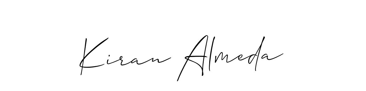 Make a beautiful signature design for name Kiran Almeda. With this signature (Allison_Script) style, you can create a handwritten signature for free. Kiran Almeda signature style 2 images and pictures png