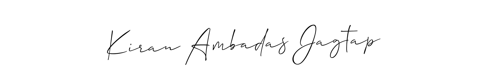 This is the best signature style for the Kiran Ambadas Jagtap name. Also you like these signature font (Allison_Script). Mix name signature. Kiran Ambadas Jagtap signature style 2 images and pictures png