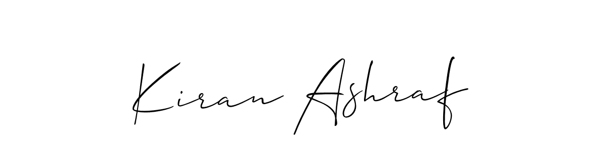 The best way (Allison_Script) to make a short signature is to pick only two or three words in your name. The name Kiran Ashraf include a total of six letters. For converting this name. Kiran Ashraf signature style 2 images and pictures png