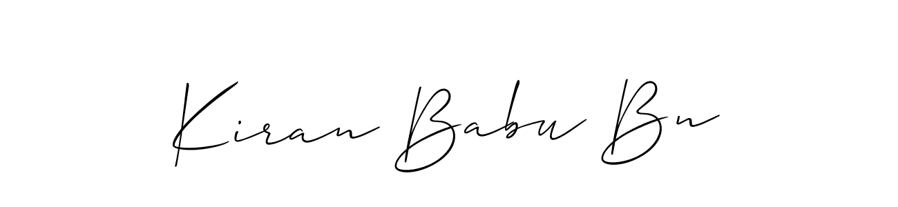 How to make Kiran Babu Bn signature? Allison_Script is a professional autograph style. Create handwritten signature for Kiran Babu Bn name. Kiran Babu Bn signature style 2 images and pictures png