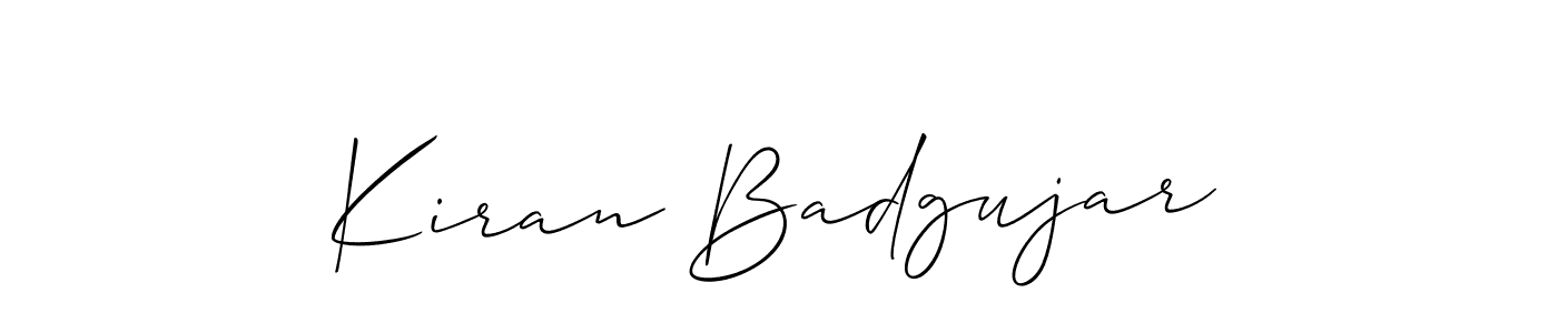 How to make Kiran Badgujar signature? Allison_Script is a professional autograph style. Create handwritten signature for Kiran Badgujar name. Kiran Badgujar signature style 2 images and pictures png