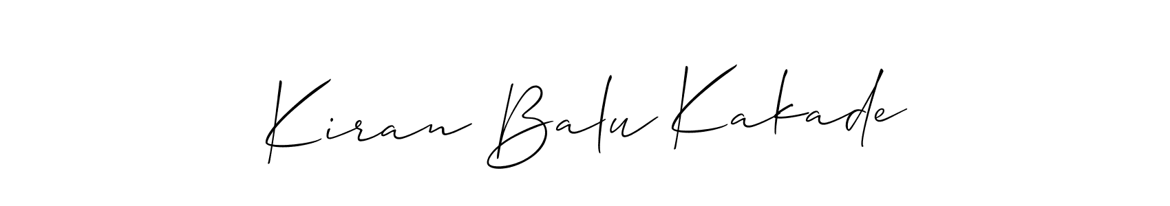Allison_Script is a professional signature style that is perfect for those who want to add a touch of class to their signature. It is also a great choice for those who want to make their signature more unique. Get Kiran Balu Kakade name to fancy signature for free. Kiran Balu Kakade signature style 2 images and pictures png