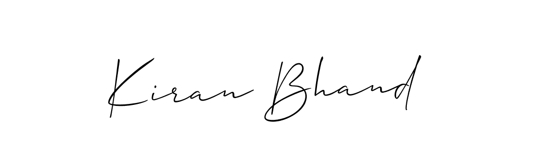 Allison_Script is a professional signature style that is perfect for those who want to add a touch of class to their signature. It is also a great choice for those who want to make their signature more unique. Get Kiran Bhand name to fancy signature for free. Kiran Bhand signature style 2 images and pictures png