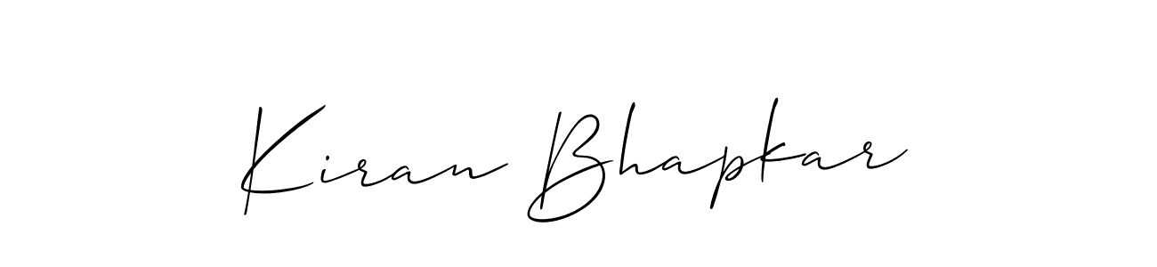 How to make Kiran Bhapkar signature? Allison_Script is a professional autograph style. Create handwritten signature for Kiran Bhapkar name. Kiran Bhapkar signature style 2 images and pictures png