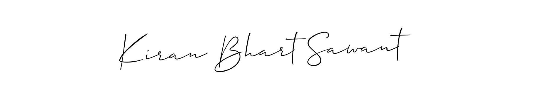 This is the best signature style for the Kiran Bhart Sawant name. Also you like these signature font (Allison_Script). Mix name signature. Kiran Bhart Sawant signature style 2 images and pictures png