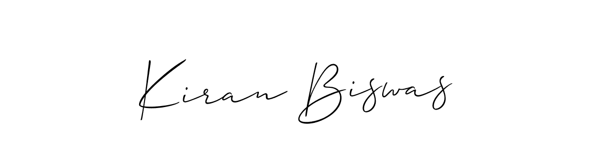 Create a beautiful signature design for name Kiran Biswas. With this signature (Allison_Script) fonts, you can make a handwritten signature for free. Kiran Biswas signature style 2 images and pictures png