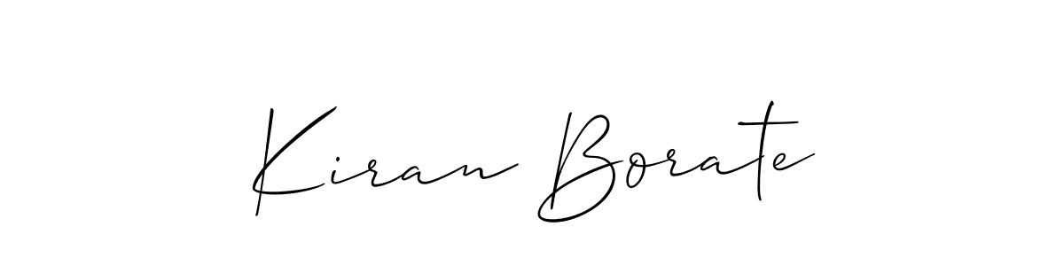 Make a beautiful signature design for name Kiran Borate. With this signature (Allison_Script) style, you can create a handwritten signature for free. Kiran Borate signature style 2 images and pictures png