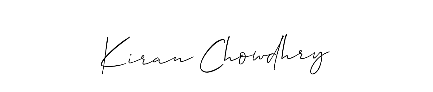 It looks lik you need a new signature style for name Kiran Chowdhry. Design unique handwritten (Allison_Script) signature with our free signature maker in just a few clicks. Kiran Chowdhry signature style 2 images and pictures png