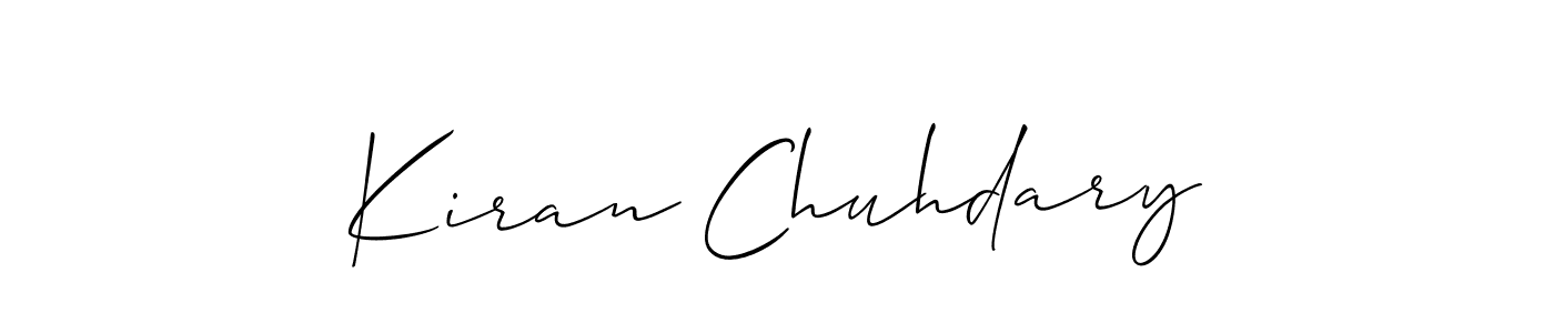 if you are searching for the best signature style for your name Kiran Chuhdary. so please give up your signature search. here we have designed multiple signature styles  using Allison_Script. Kiran Chuhdary signature style 2 images and pictures png