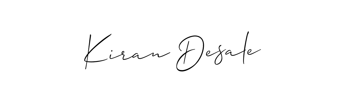 How to make Kiran Desale name signature. Use Allison_Script style for creating short signs online. This is the latest handwritten sign. Kiran Desale signature style 2 images and pictures png