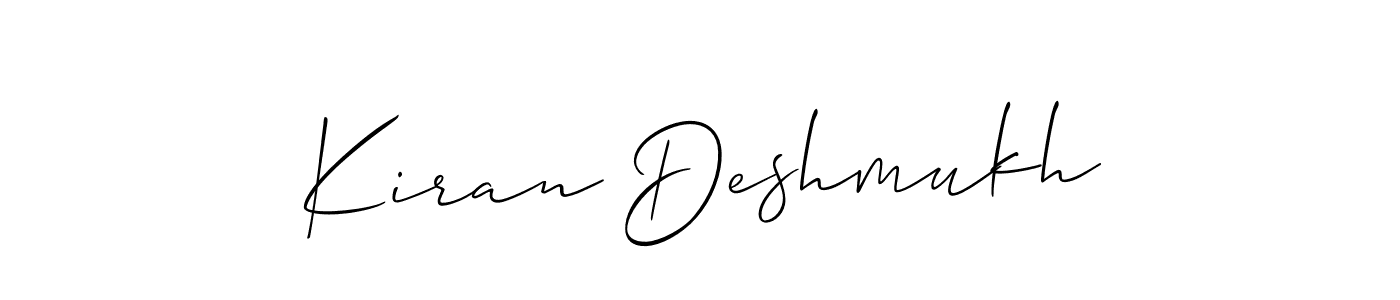 Design your own signature with our free online signature maker. With this signature software, you can create a handwritten (Allison_Script) signature for name Kiran Deshmukh. Kiran Deshmukh signature style 2 images and pictures png