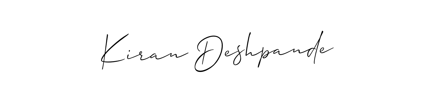 You should practise on your own different ways (Allison_Script) to write your name (Kiran Deshpande) in signature. don't let someone else do it for you. Kiran Deshpande signature style 2 images and pictures png