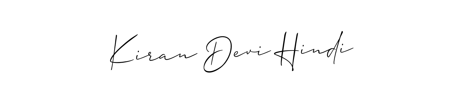 Create a beautiful signature design for name Kiran Devi Hindi. With this signature (Allison_Script) fonts, you can make a handwritten signature for free. Kiran Devi Hindi signature style 2 images and pictures png