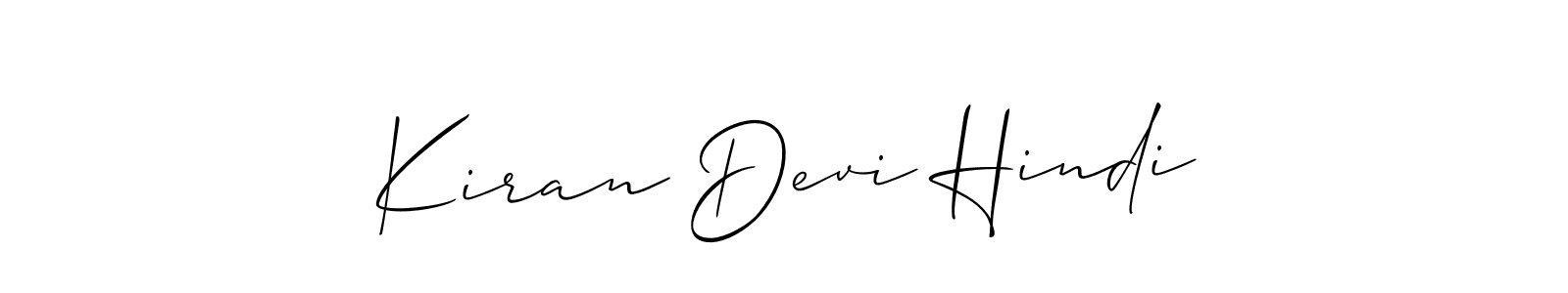The best way (Allison_Script) to make a short signature is to pick only two or three words in your name. The name Kiran Devi Hindi include a total of six letters. For converting this name. Kiran Devi Hindi signature style 2 images and pictures png