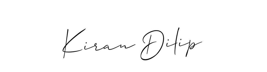 Allison_Script is a professional signature style that is perfect for those who want to add a touch of class to their signature. It is also a great choice for those who want to make their signature more unique. Get Kiran Dilip name to fancy signature for free. Kiran Dilip signature style 2 images and pictures png