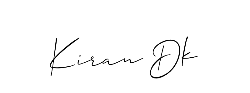 if you are searching for the best signature style for your name Kiran Dk. so please give up your signature search. here we have designed multiple signature styles  using Allison_Script. Kiran Dk signature style 2 images and pictures png
