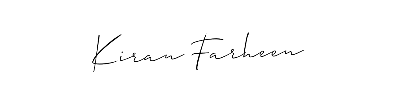 if you are searching for the best signature style for your name Kiran Farheen. so please give up your signature search. here we have designed multiple signature styles  using Allison_Script. Kiran Farheen signature style 2 images and pictures png