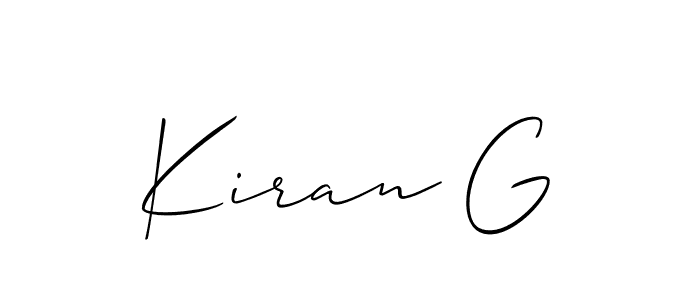 Use a signature maker to create a handwritten signature online. With this signature software, you can design (Allison_Script) your own signature for name Kiran G. Kiran G signature style 2 images and pictures png