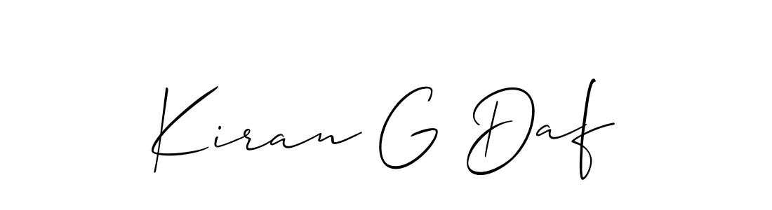 How to make Kiran G Daf signature? Allison_Script is a professional autograph style. Create handwritten signature for Kiran G Daf name. Kiran G Daf signature style 2 images and pictures png