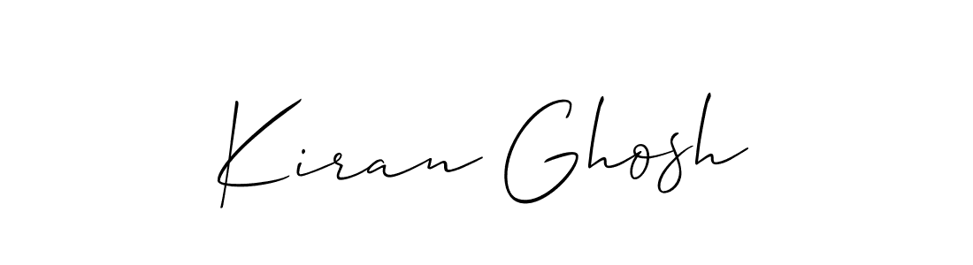 The best way (Allison_Script) to make a short signature is to pick only two or three words in your name. The name Kiran Ghosh include a total of six letters. For converting this name. Kiran Ghosh signature style 2 images and pictures png