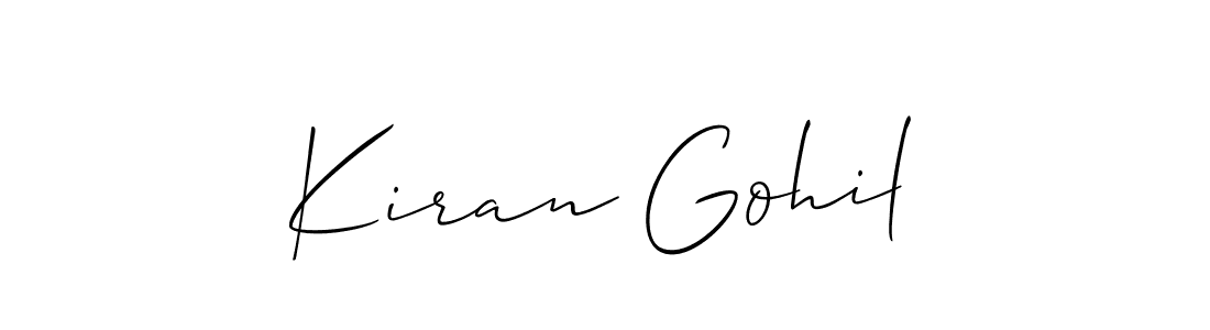 Make a short Kiran Gohil signature style. Manage your documents anywhere anytime using Allison_Script. Create and add eSignatures, submit forms, share and send files easily. Kiran Gohil signature style 2 images and pictures png