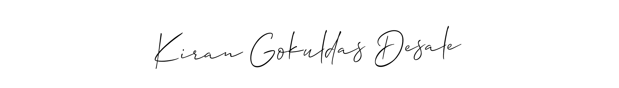 How to Draw Kiran Gokuldas Desale signature style? Allison_Script is a latest design signature styles for name Kiran Gokuldas Desale. Kiran Gokuldas Desale signature style 2 images and pictures png