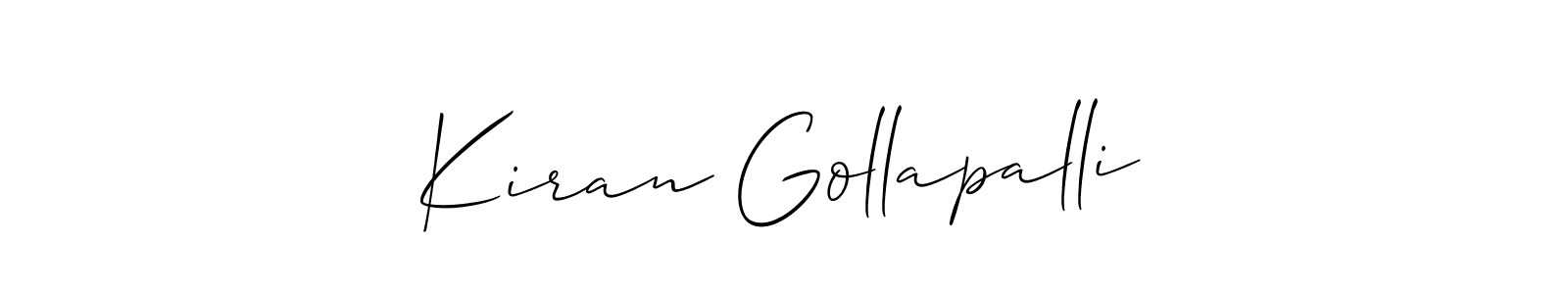 Make a beautiful signature design for name Kiran Gollapalli. With this signature (Allison_Script) style, you can create a handwritten signature for free. Kiran Gollapalli signature style 2 images and pictures png