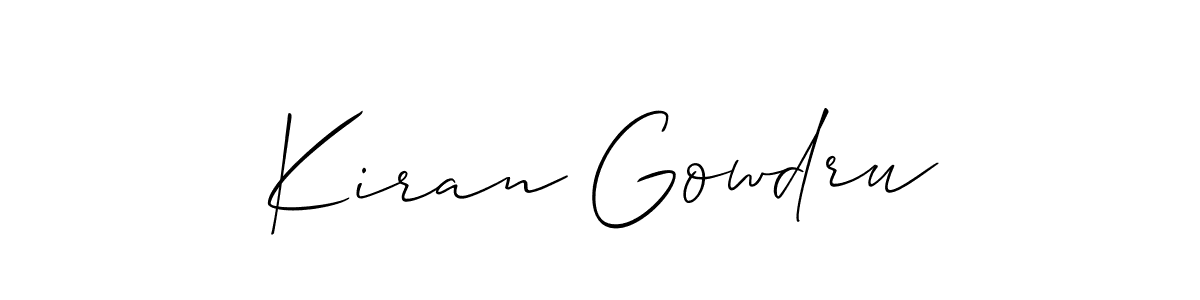 How to Draw Kiran Gowdru signature style? Allison_Script is a latest design signature styles for name Kiran Gowdru. Kiran Gowdru signature style 2 images and pictures png