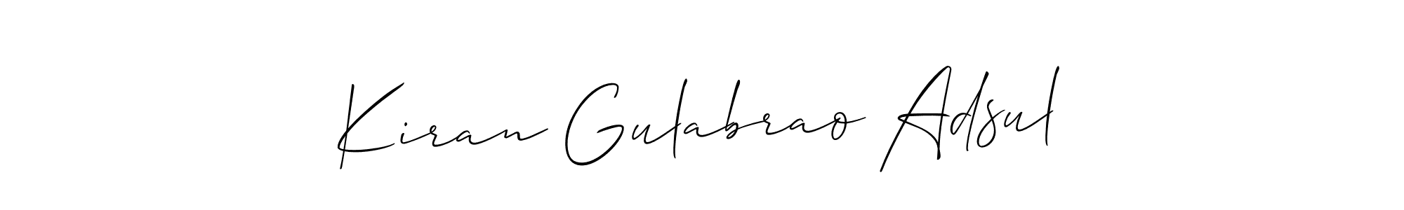 The best way (Allison_Script) to make a short signature is to pick only two or three words in your name. The name Kiran Gulabrao Adsul include a total of six letters. For converting this name. Kiran Gulabrao Adsul signature style 2 images and pictures png