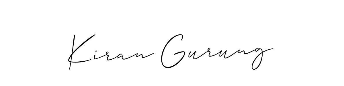 if you are searching for the best signature style for your name Kiran Gurung. so please give up your signature search. here we have designed multiple signature styles  using Allison_Script. Kiran Gurung signature style 2 images and pictures png