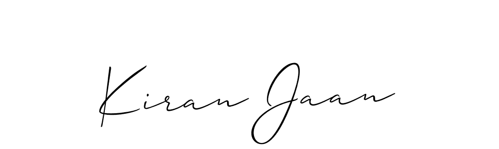 Use a signature maker to create a handwritten signature online. With this signature software, you can design (Allison_Script) your own signature for name Kiran Jaan. Kiran Jaan signature style 2 images and pictures png